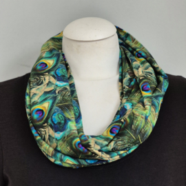 Tricot colsjaal (groen, blauw | Pretty peacock)