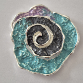 Magneet broche (groen | roos)