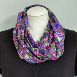 Tricot colsjaal  (multicolor | bloemen)