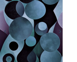 Tricot colsjaal CS257 (zwart, blauw | circled art)