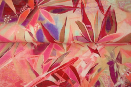 Viscose-Linnen cirkelsjaal (roze | Through the Bamboo)
