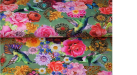 Tricot colsjaal CS252 (multicolor | koolhibrie, bloemen)