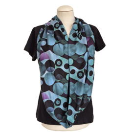 Tricot colsjaal CS257 (zwart, blauw | circled art)
