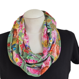 Tricot colsjaal CS252 (multicolor | koolhibrie, bloemen)