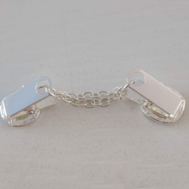 Zilverkleurige vestclip (zilver, grijs | vierkant)