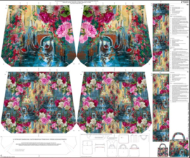 Canvas taspaneel (multicolor | Venetië, gondels)