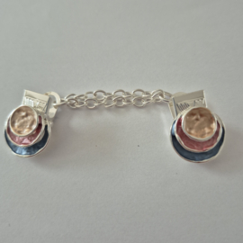 Zilverkleurige vestclip (zilver, multicolor | rondjes)
