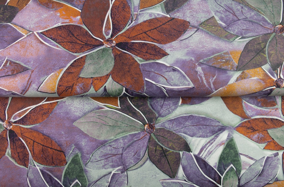 Tricot colsjaal CS211 (lila, multicolor | Elegante bloemen)