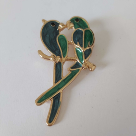 Kleuren combi broche (groen | vogel 5)