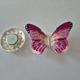 Magneet broche (roze | vlinder)