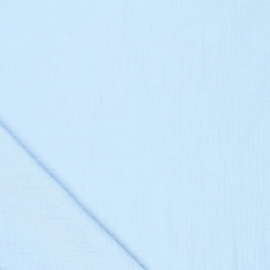 Katoenen mousseline colsjaal (blauw | effen)