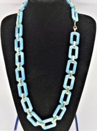 Acryl brillen ketting (turquoise)