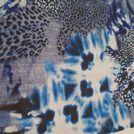 Viscose colsjaal  (blauw | patchwork)
