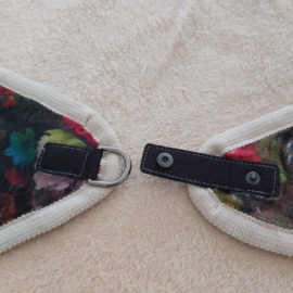 Imitatie bont asymmetrische sjaal (multi color | bloemen)