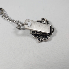 Zilverkleurige vestclip (antiek zilver | roos)