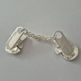 Zilverkleurige vestclip (groen | asymmetrische rondjes)