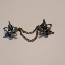 Zilverkleurige vestclip (antiek zilver| Triquetra engel)