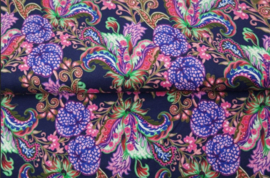 Tricot colsjaal  (multicolor | bloemen)