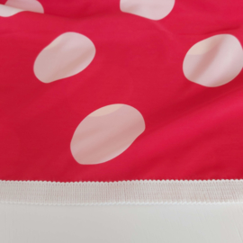 Polyester driehoek sjaal met band (rood| witte polka)