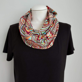 Tricot colsjaal  (multi color | retro print)