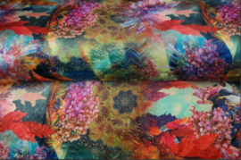 Imitatie bont asymmetrische sjaal (multi color | bloemen, abstract)