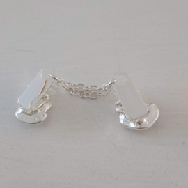 Zilverkleurige vestclip (zilver, grijs | roos)