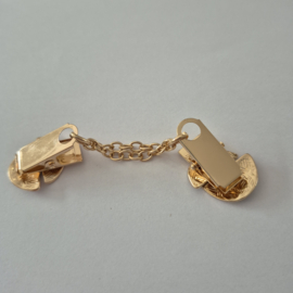 Goudkleurige vestclip (bruin | asymmetrisch rond)