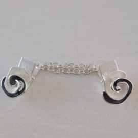 Zilverkleurige vestclip (zilver, grijs | roos)