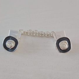 Zilverkleurige vestclip (zilver, grijs | vierkant)