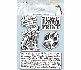 Natural Rubber Stamp Arctic Antarctic Leave Your Print