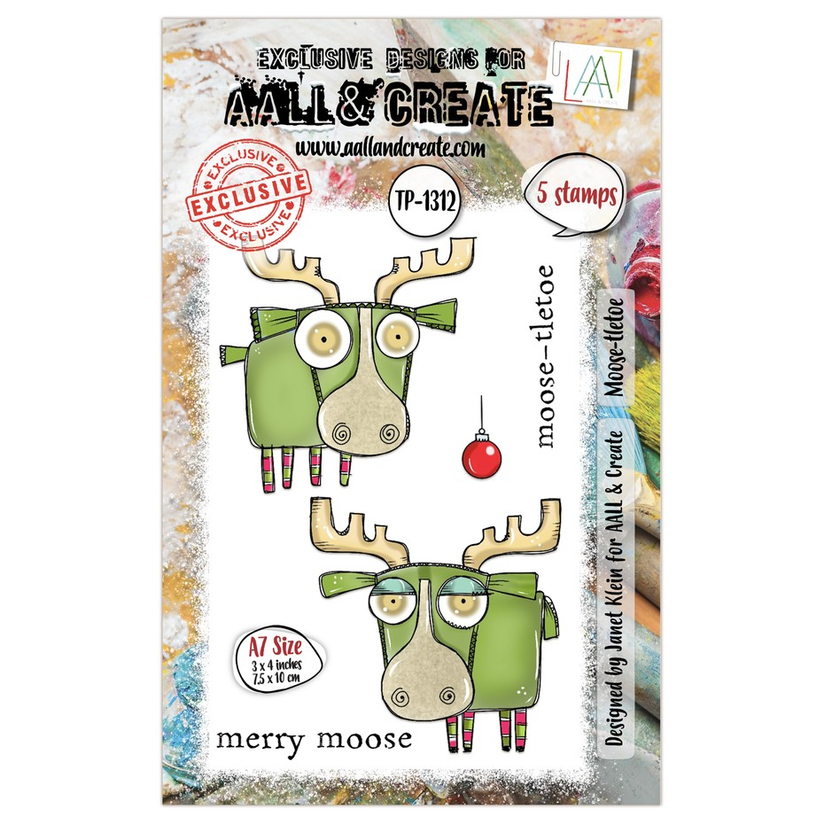 Twinkles & Tidings A7 Stamp Set Moose-tletoe