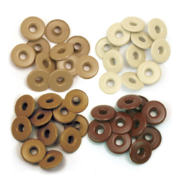 Wide eyelets x 40 Brown