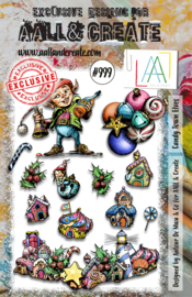 999 - A5 STAMP SET - CANDY TOWN ELVES