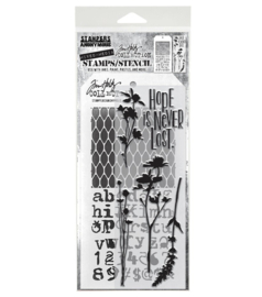 Mixed Media #21 Tim Holtz Clear Stamp and Stencil