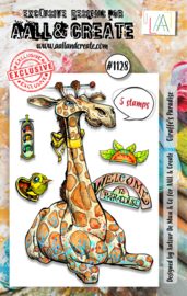 1128 - A7 STAMP SET - GIRAFFE'S PARADISE