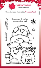 Woodware Santa Gnome Clear Stamps