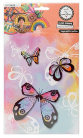 Layered Butterflies Clear Stamps