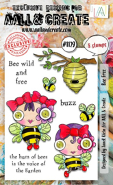 1129 - A6 STAMP SET - BEE FREE