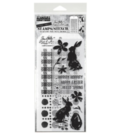Spring Shadows Tim Holtz Clear Stamp and Stencil