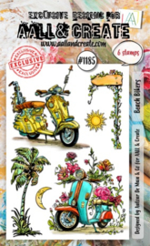 #1185 - A6 STAMP SET - BEACH BIKERS