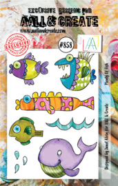 #858 - A7 CLEAR STAMP SET - PLENTY OF FISH