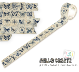 #118 - 25MM X 10M WASHI TAPE - COBALT SWALLOWTAIL