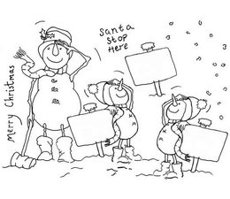 Santa Stop Here Clear Stamps
