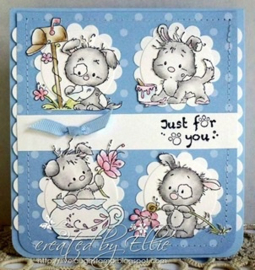 Naughty Puppies Rubber Cling Stamp