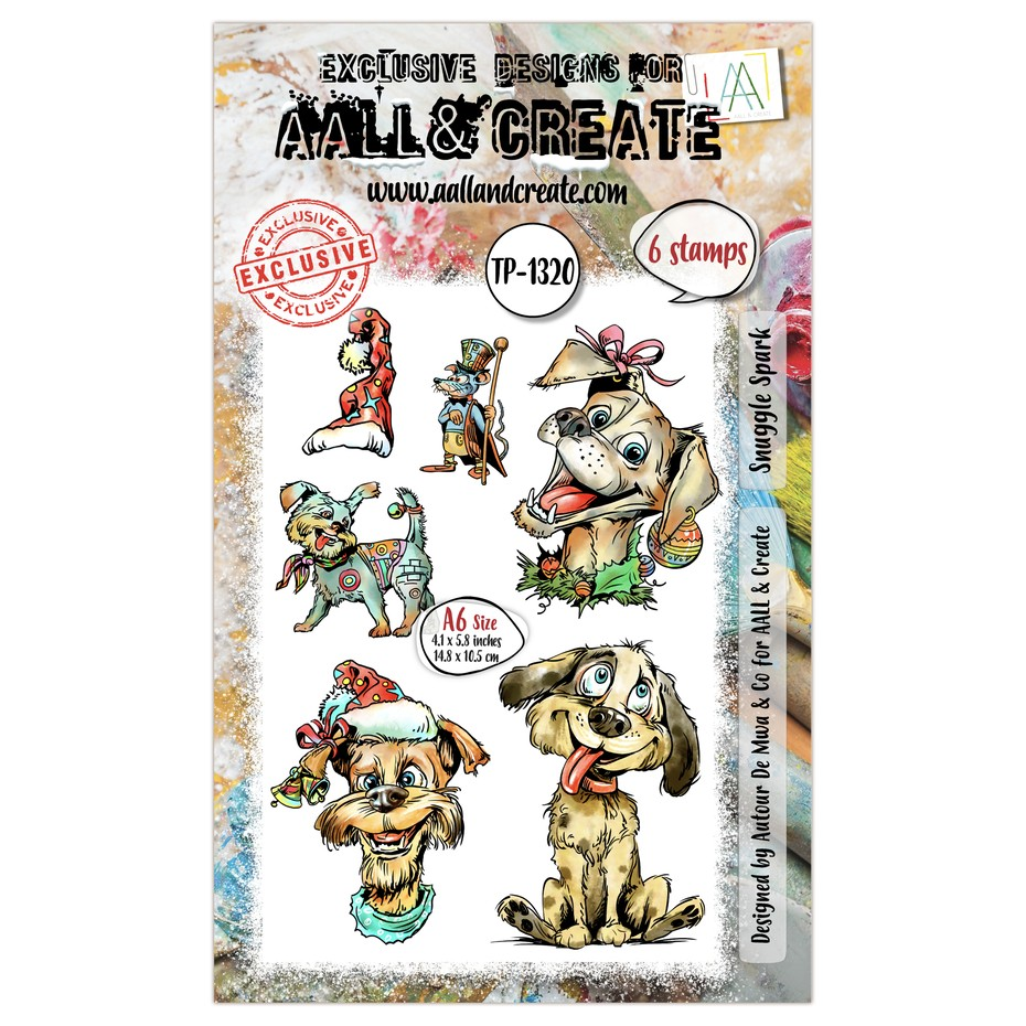 Santa's Sidekicks A6 Stamp Set Snuggle Spark