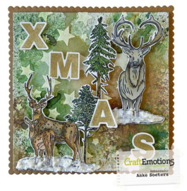 clearstamps A5 - Arreslee met kerstman en rendieren