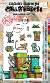 #1214 - A6 STAMP SET - RIBBONED WHISKER WONDERS