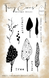TE035 - Abstract Trees (A6 stamp)