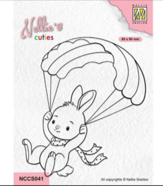Cuties Clear Stamp Konijn met parachute
