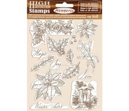 Natural Rubber Stamp Poinsettia